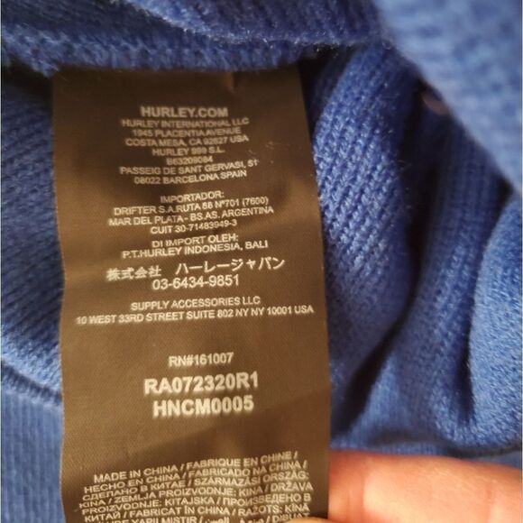 NEW! Hurley New Yorker Beanie & Scarf Set in Coastal Blue. New with tag! - Picture 10 of 12